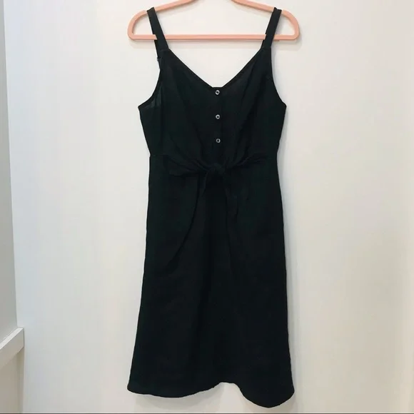 Saks Fifth Avenue | Dresses | Saks Fifth Avenue Black 0 Linen Dress Tie In  Front Sz Xs | Poshmark